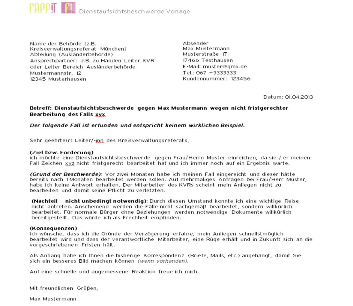 FAPPiT Dienstaufsichtsbeschwerde